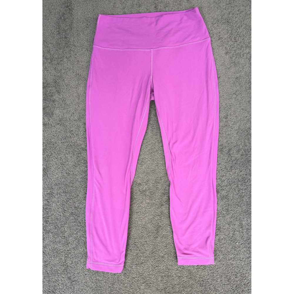 Lululemon High Rise Crop Leggings Pink Purple Size 12 Athletic Yoga Pants